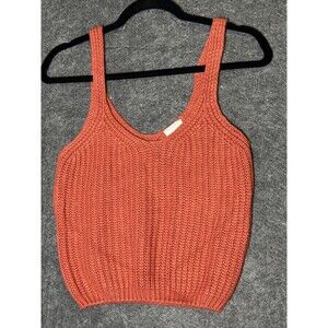 FRANCESCA'S HARPER HERITAGE SZ M Acrylic orange Thick Pullover Sweater